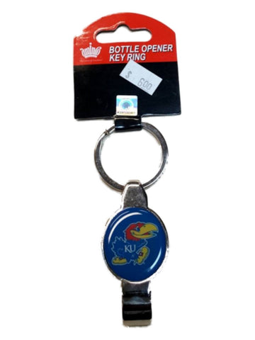 Shop Kansas Jayhawks Aminco Silver Blue Oval Flip Top Bottle Opener Keychain - Sporting Up