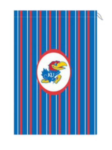 Kansas Jayhawks JayMac Sports gestreifter Wäschesack aus Polyester-Leinwand (22" x 28") – Sporting Up
