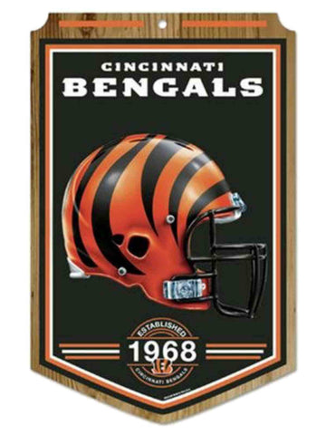 Shop Cincinnati Bengals WinCraft Black Helmet Logo Wood Indoor Sign (11" x 17") - Sporting Up