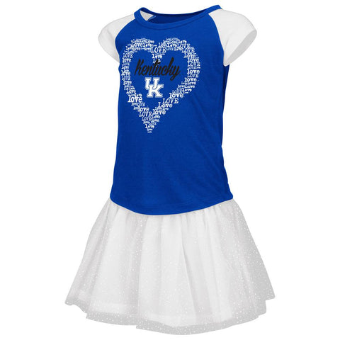 Shop Kentucky Wildcats Colosseum TODDLER Girls Blue Heart T-Shirt & Tutu Outfit Set - Sporting Up