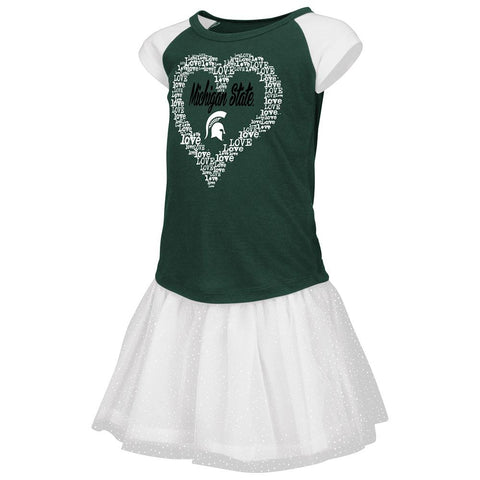 Shop Michigan State Spartans Colosseum TODDLER Girls Heart T-Shirt & Tutu Outfit Set - Sporting Up