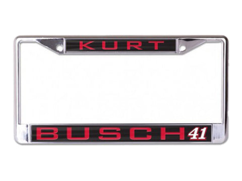 Kurt busch #41 nascar marinblå & röd inlagd registreringsskyltram - sportig