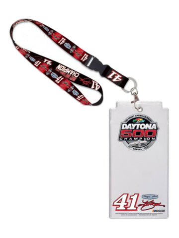 Compre kurt busch # 41 2017 soporte y cordón para la credencial de nascar campeón de las 500 Millas de Daytona - luciendo deportivo