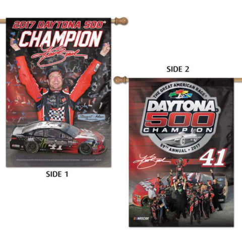 Kurt Busch #41 2017 Daytona 500 Champion NASCAR Bandera vertical de 2 caras (28"x40") - Sporting Up
