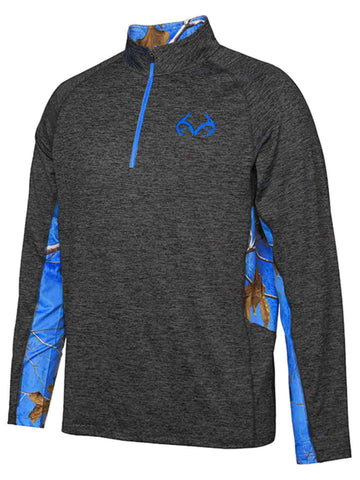 Shop Realtree Camouflage Colosseum Black Blue Light Loose 1/4 Zip Pullover Windshirt - Sporting Up