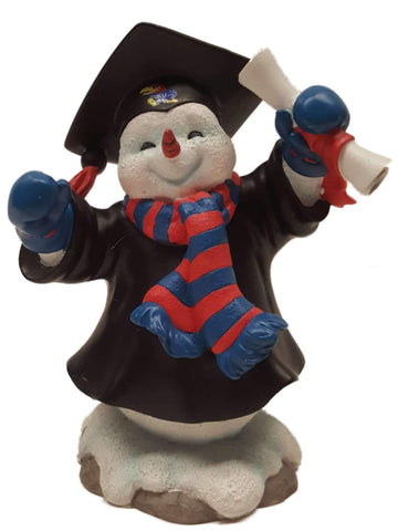 Figurine de bonhomme de neige de remise des diplômes des Kansas Jayhawks Ridgewood à collectionner - faire du sport