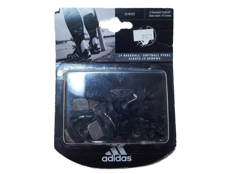 Adidas Black and Silver Baseball Softball Steel Cleats with Screws (28 Pieces) - Sporting Up