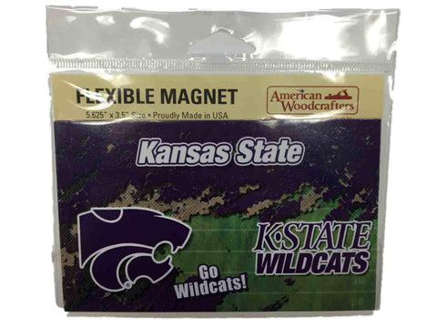 Kansas state wildcats highland gráficos púrpura verde imán de nevera flexible - haciendo deporte