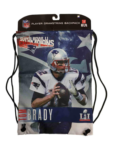 Sac à dos avec cordon de serrage Tom Brady des Patriots de la Nouvelle-Angleterre 2017 Super Bowl Li Champions - Sporting Up