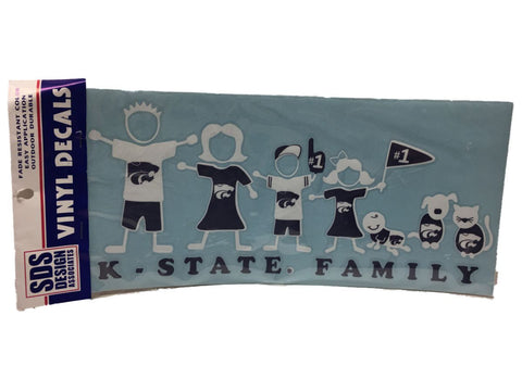 Kansas state wildcats sds design paquete de calcomanías de vinilo para toda la familia púrpura y blanco - sporting up
