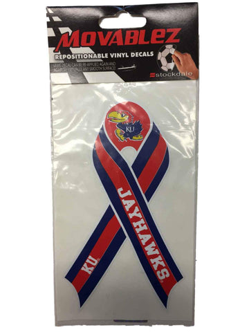 Shop Kansas Jayhawks Stockdale Red White & Blue Ribbon Movable Vinyl Decal - Sporting Up