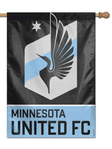 Shop Minnesota United FC WinCraft Black Light Gray Light Blue Vertical Flag (28"x40") - Sporting Up