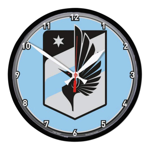 Minnesota United FC Wincraft Reloj de pared redondo de plástico azul claro y gris (30,5 cm) - Sporting Up