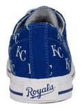 Kansas City Royals Row One Damen-Schnürschuhe aus Segeltuch mit mehreren Logos in Blau – sportlich