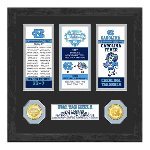 Shop North Carolina Tar Heels 2017 Basketball Champions Coin Ticket Collection Framed - Sporting Up