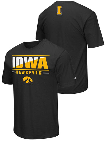 Iowa Hawkeyes Colosseum Black Lightweight Breathable Active Workout T-Shirt - Sporting Up