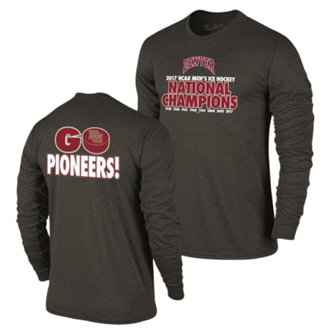 Shop Denver Pioneers 2017 Hockey Frozen Four Champions Go Pioneers LS T-Shirt - Sporting Up