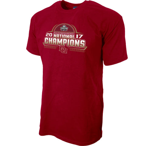 Camiseta roja de los cuatro campeones congelados del hockey universitario de Denver Pioneers 2017 - Sporting Up