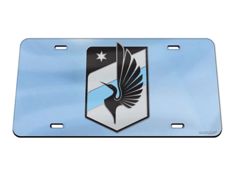 Minnesota United FC MLS Wincraft Couverture de plaque d'immatriculation miroir en cristal bleu clair - Sporting Up