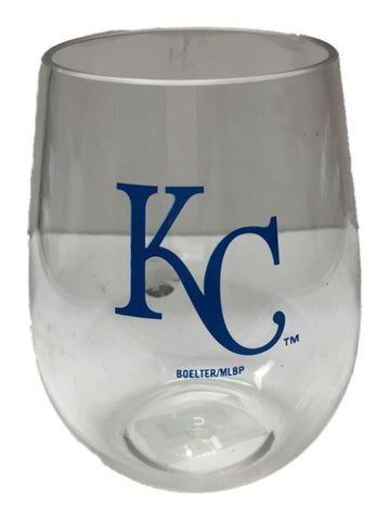 Shop Kansas City Royals MLB Boelter BPA Free Clear Stemless Plastic Wine Glass (20oz) - Sporting Up