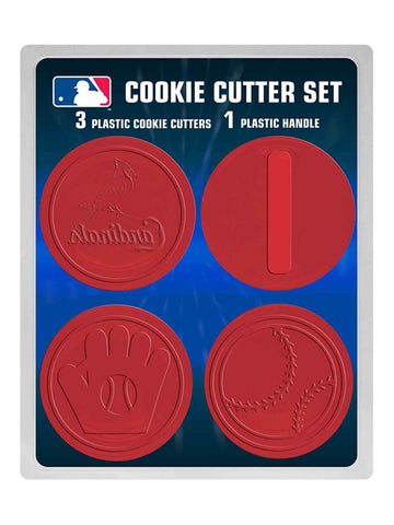 Boutique st. Louis Cardinals MLB Boelter Brands 3 emporte-pièces en plastique rouge et ensemble de poignées - Sporting Up