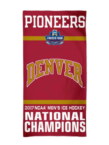 Shop Denver Pioneers 2017 NCAA Men's Hockey Frozen Four Champions Spectra Beach Towel - Sporting Up