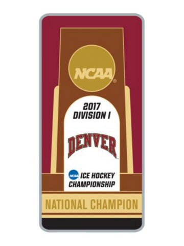 Shop Denver Pioneers 2017 NCAA Men's Hockey Frozen Four Champions Trophy Lapel Pin - Sporting Up