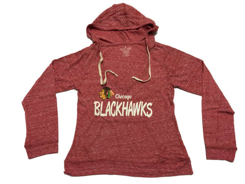 Chicago blackhawks saag camiseta roja ligera con capucha de manga larga para mujer - sporting up