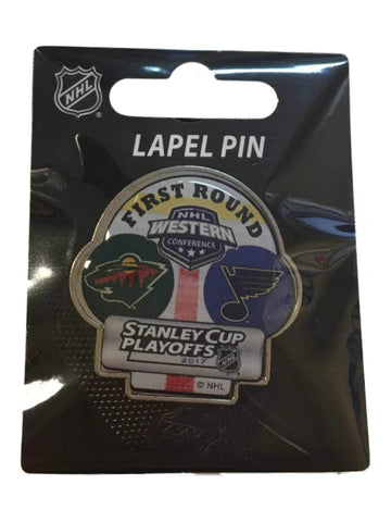 Compre en minnesota wild st. louis blues 2017 stanley cup playoffs primera ronda duelo pin - sporting up
