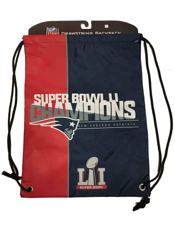 Sac à dos avec cordon de serrage rouge et bleu marine des Patriots de la Nouvelle-Angleterre 2017 Super Bowl Li Champions - Sporting Up