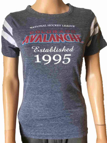 Camiseta estilo jersey de tres mezclas azul descolorido para mujer junior Colorado Avalanche - sporting up