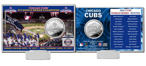 Chicago Cubs Highland Mint 2016 World Series Cérémonie de l'anneau Pièce plaquée argent – ​​Sporting Up