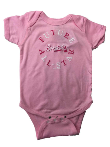 Shoppa atlanta braves saag spädbarn baby girl rosa framtida all-star one piece outfit - sportig upp
