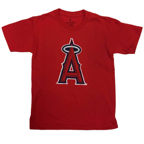 Los angeles angels saag ungdom barn röd kortärmad t-shirt i 100 % bomull - sportig