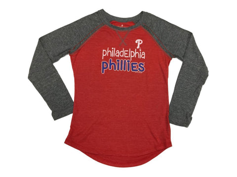 T-shirt à manches longues rouge et gris SAAG YOUTH des Phillies de Philadelphie pour fille - Sporting Up