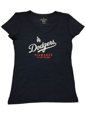 Handla Los Angeles Dodgers KVINNOR Navy "Diamonds are a Girl's Best Friend" T-shirt - Sporting Up