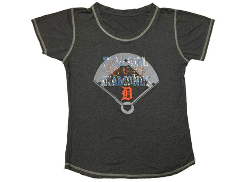 Detroit Tigers Saag graues Pailletten-T-Shirt „This Girl Loves Diamonds“ für Damen – sportlich