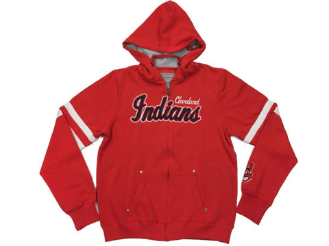 Compre chaqueta con capucha de manga larga y cremallera completa roja para mujer cleveland indias saag - sporting up