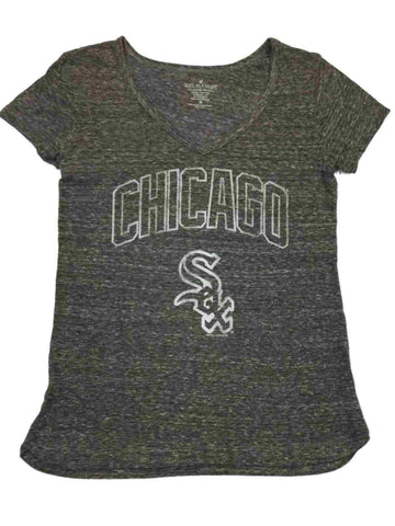 Chicago White Sox SAAG WOMEN Gray Vintage Logo Short Sleeve V-Neck T-Shirt - Sporting Up
