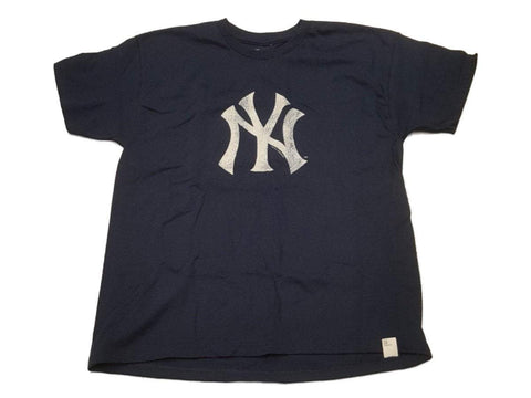 Shop New York Yankees SAAG YOUTH Navy Cracked Style Logo Crew Neck T-Shirt - Sporting Up