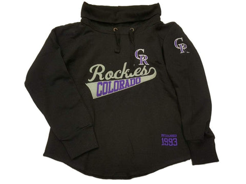 Shop Colorado Rockies Saag Womens Black Ls Funnel Neck Pull Sweatshirt - Sporting Up