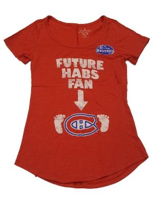 Montreal Canadians SAAG WOMEN Maternity Red Future Habs Fan SS T-Shirt