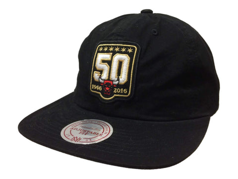 Shop Chicago Bulls Mitchell & Ness Black 50 Years Adj. Strapback Flat Bill Hat Cap - Sporting Up