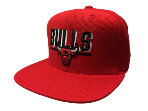 Shop Chicago Bulls Mitchell & Ness Red Acrylic Wool Adj. Snapback Flat Bill Hat Cap - Sporting Up