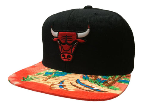 Shop Chicago Bulls Mitchell & Ness Black Tropical Adj. Snapback Flat Bill Hat Cap - Sporting Up