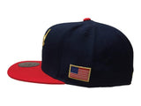 Chicago Bulls Mitchell & Ness Navy Red Gold Fitted Flat Bill Hat Cap (7 3/8) - Sporting Up