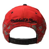 Chicago Bulls Mitchell & Ness Red Graphic Adjustable Snapback Flat Bill Hat Cap - Sporting Up