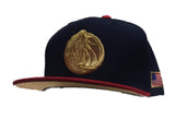 Dallas Mavericks Mitchell & Ness Navy Red & Gold Structured Flat Bill Hat Cap - Sporting Up