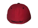 Miami Heat Mitchell & Ness Red Black Structured Fitted Flat Bill Hat Cap (7 3/8) - Sporting Up