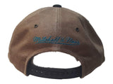 San Jose Sharks Mitchell & Ness Brown Black Relaxed Leather Flat Bill Hat Cap - Sporting Up
